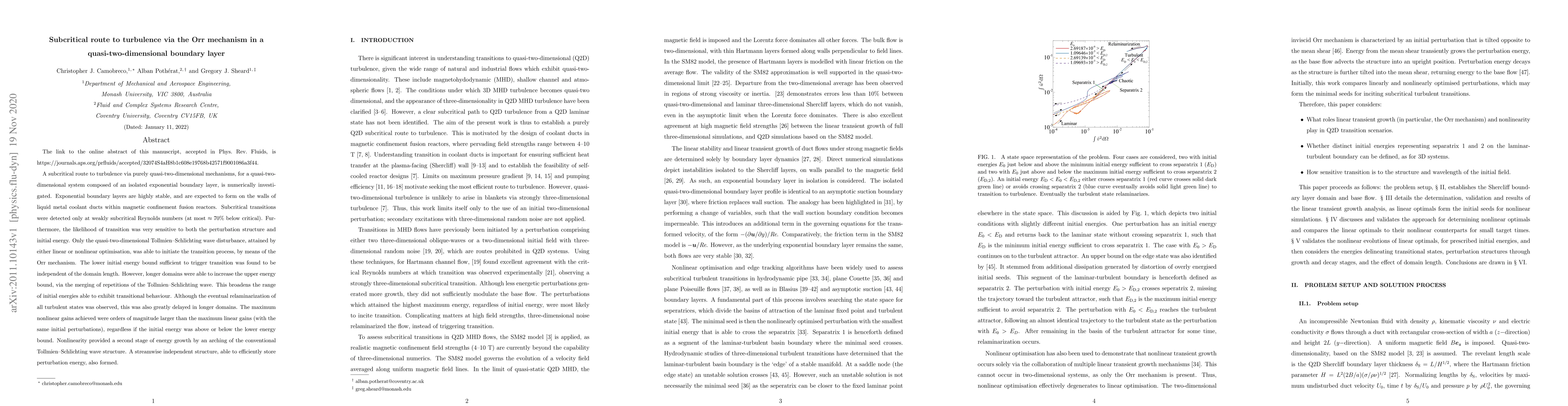 Thumbnail for Subcritical route to turbulence via the Orr mechanism in a
  quasi-two-dimensional boundary layer