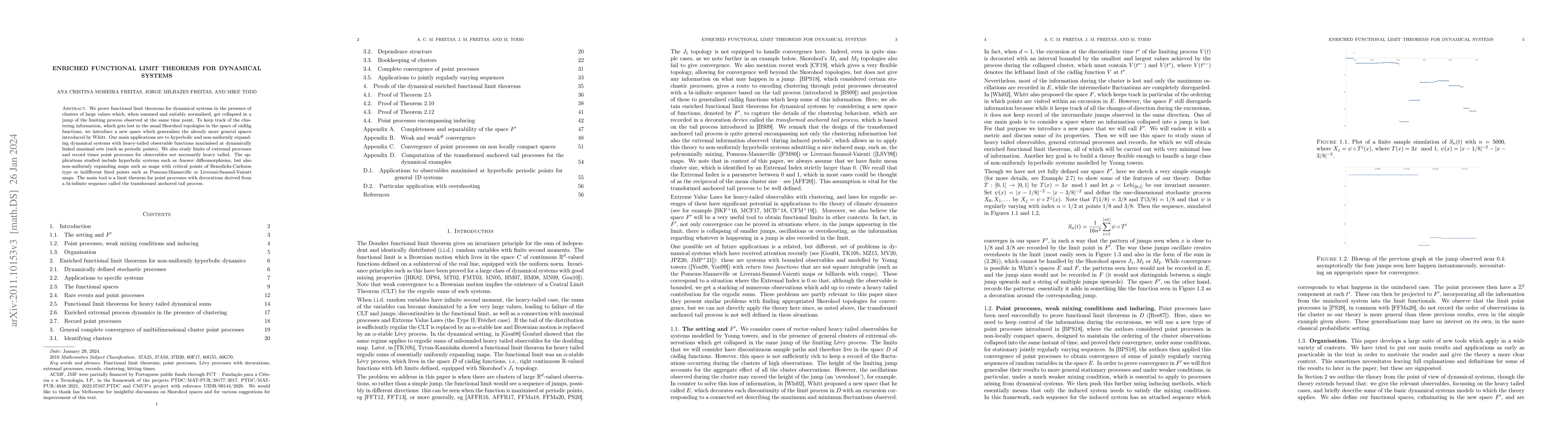 Thumbnail for Enriched functional limit theorems for dynamical systems