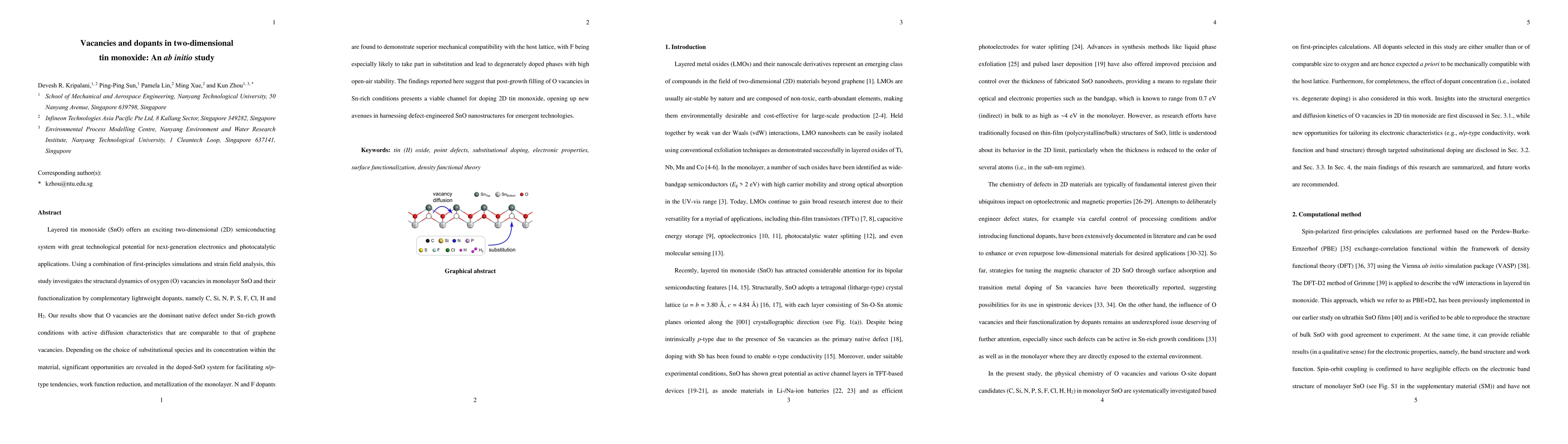 Thumbnail for Vacancies and dopants in two-dimensional tin monoxide: An ab initio
  study