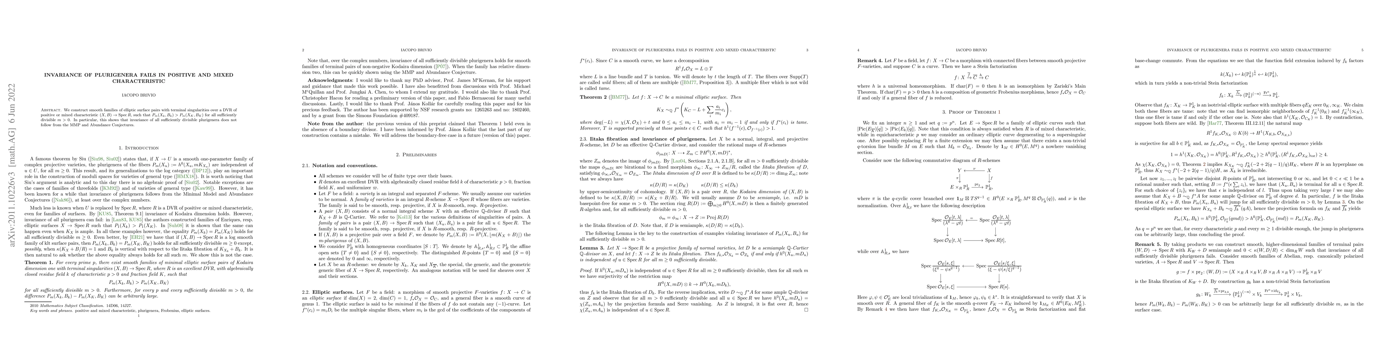 Thumbnail for Invariance of plurigenera fails in positive and mixed characteristic