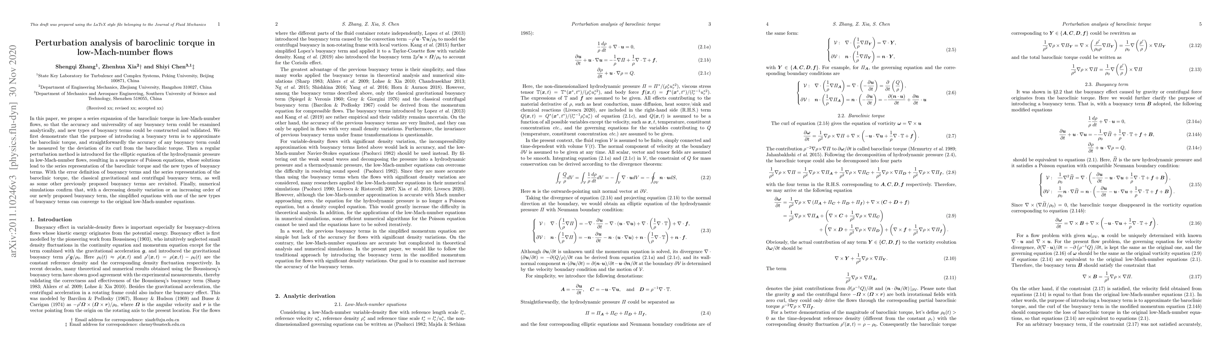 Thumbnail for Perturbation analysis of baroclinic torque in low-Mach-number flows