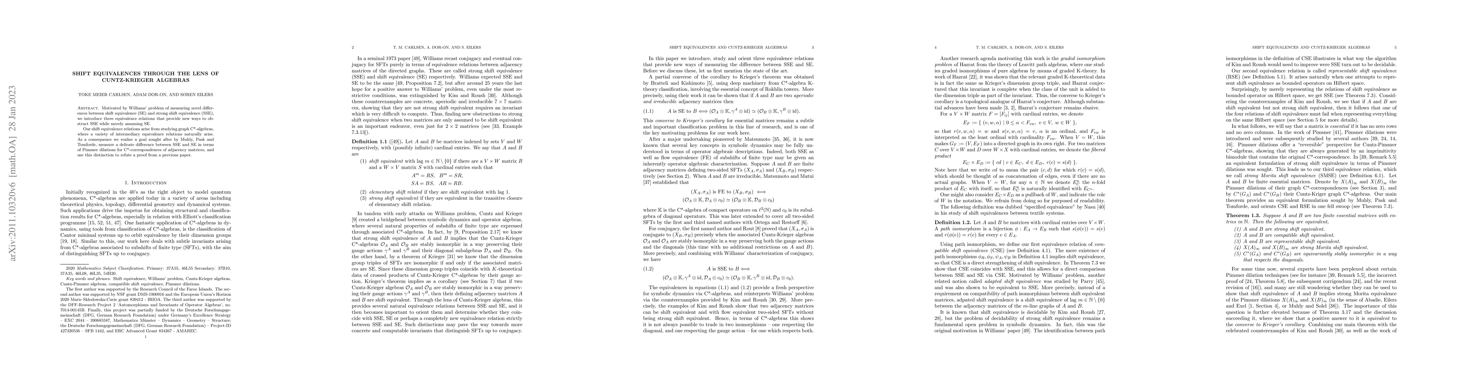Thumbnail for Shift equivalences through the lens of Cuntz-Krieger algebras
