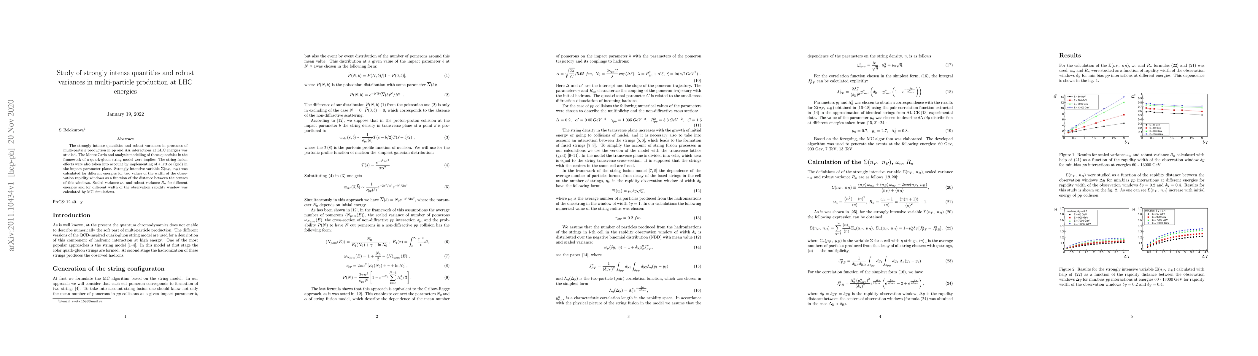 Thumbnail for Study of strongly intense quantities and robust variances in
  multi-particle production at LHC energies