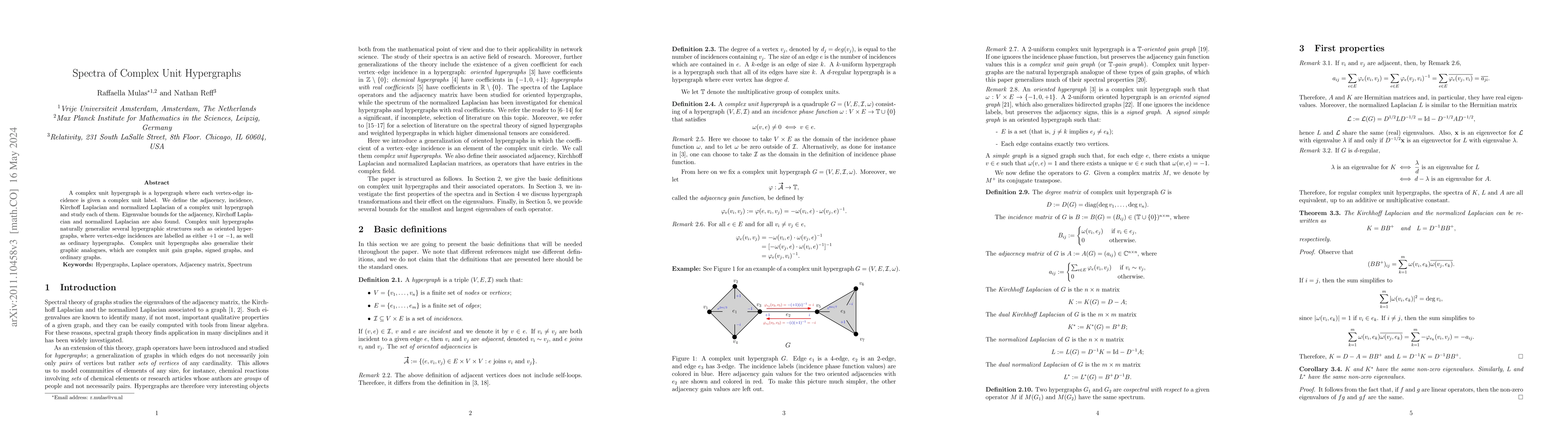 Thumbnail for Spectra of Complex Unit Hypergraphs