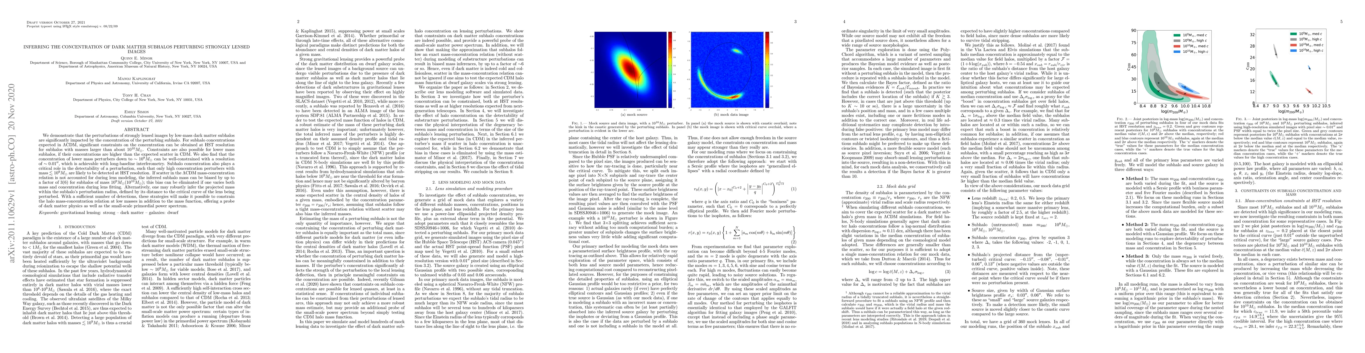 Thumbnail for Inferring the concentration of dark matter subhalos perturbing strongly
  lensed images