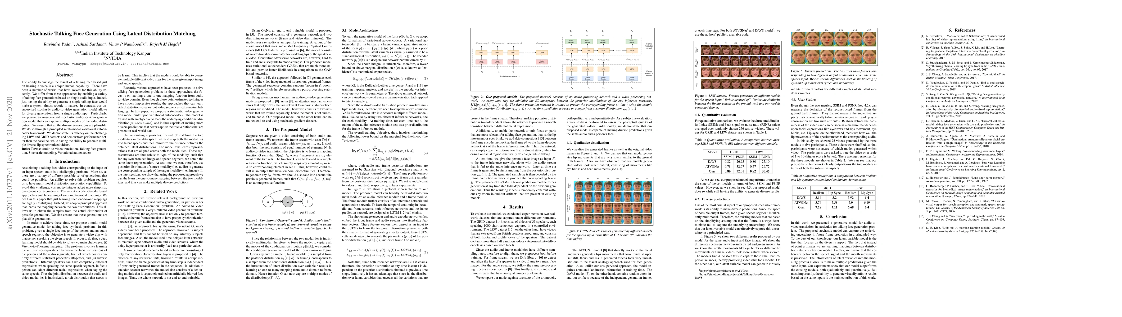 Thumbnail for Stochastic Talking Face Generation Using Latent Distribution Matching