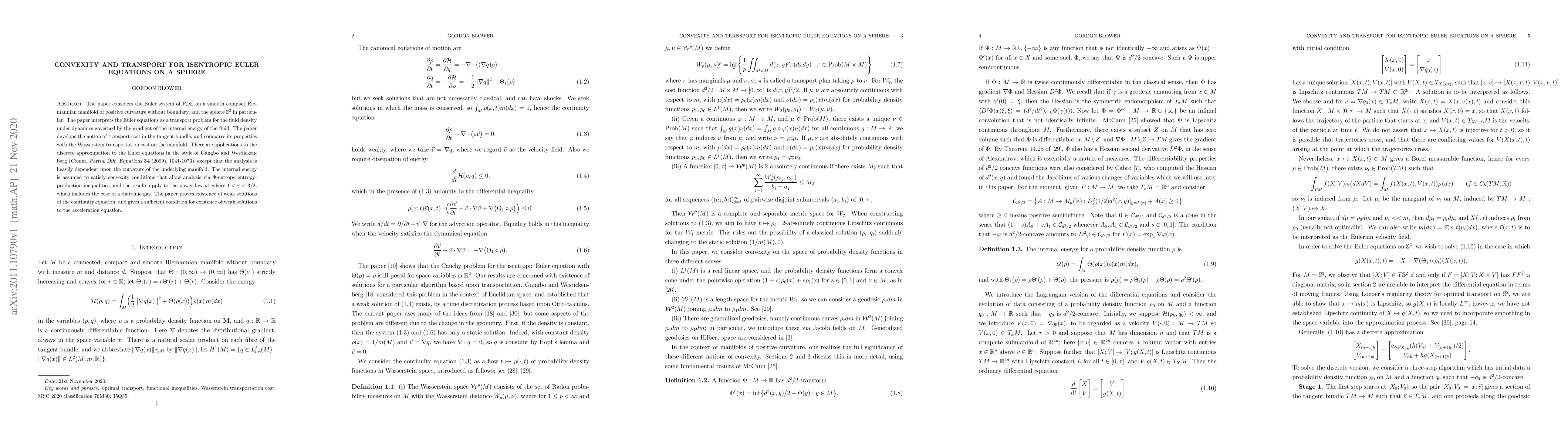 Thumbnail for Convexity and transport for the isentropic Euler equations on the sphere