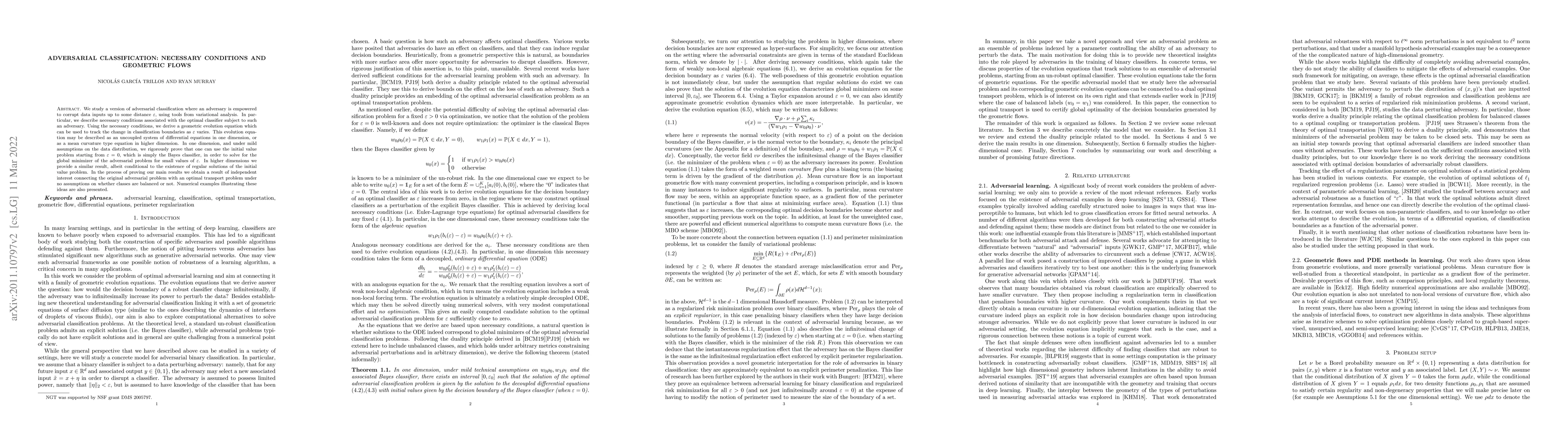 Thumbnail for Adversarial Classification: Necessary conditions and geometric flows