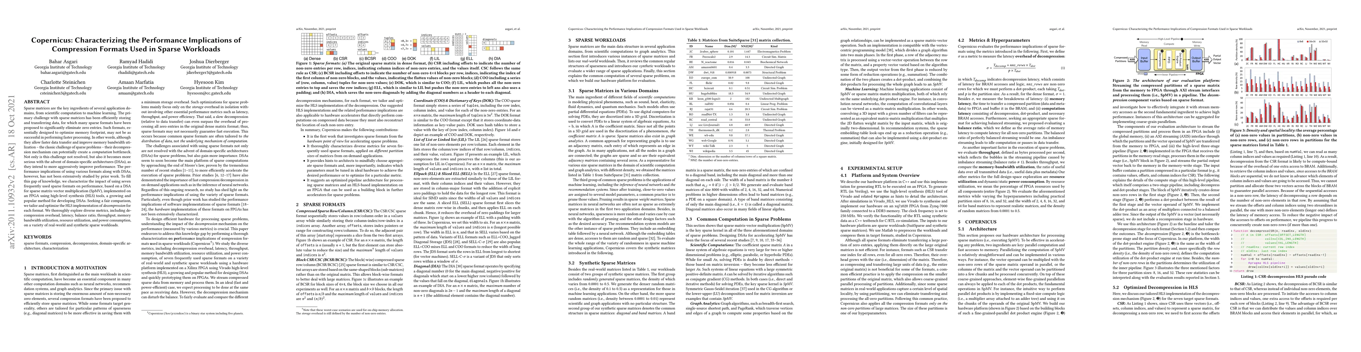 Thumbnail for Copernicus: Characterizing the Performance Implications of Compression
  Formats Used in Sparse Workloads