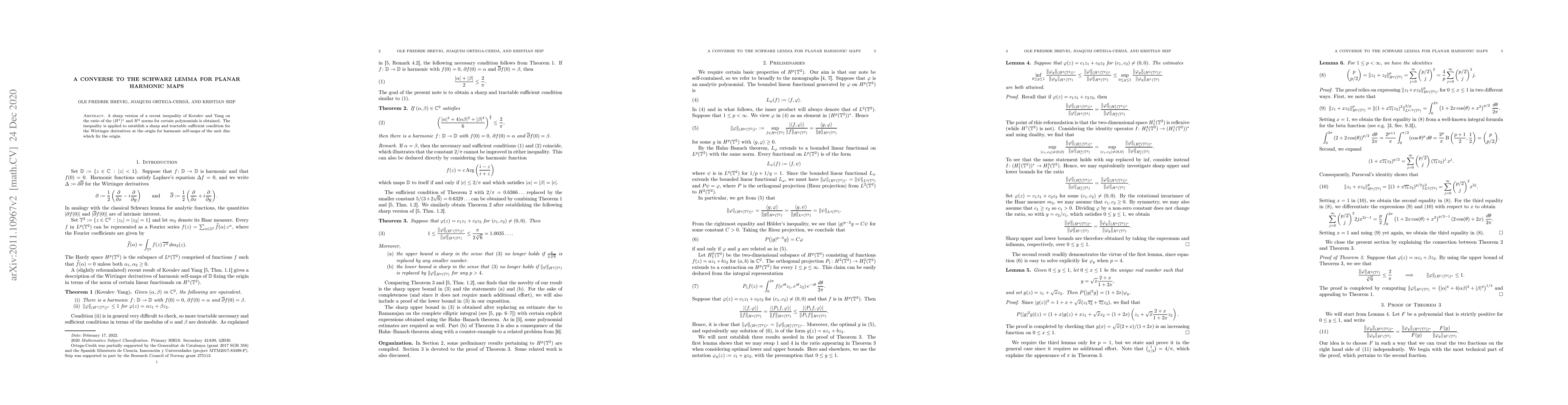 Thumbnail for A converse to the Schwarz lemma for planar harmonic maps