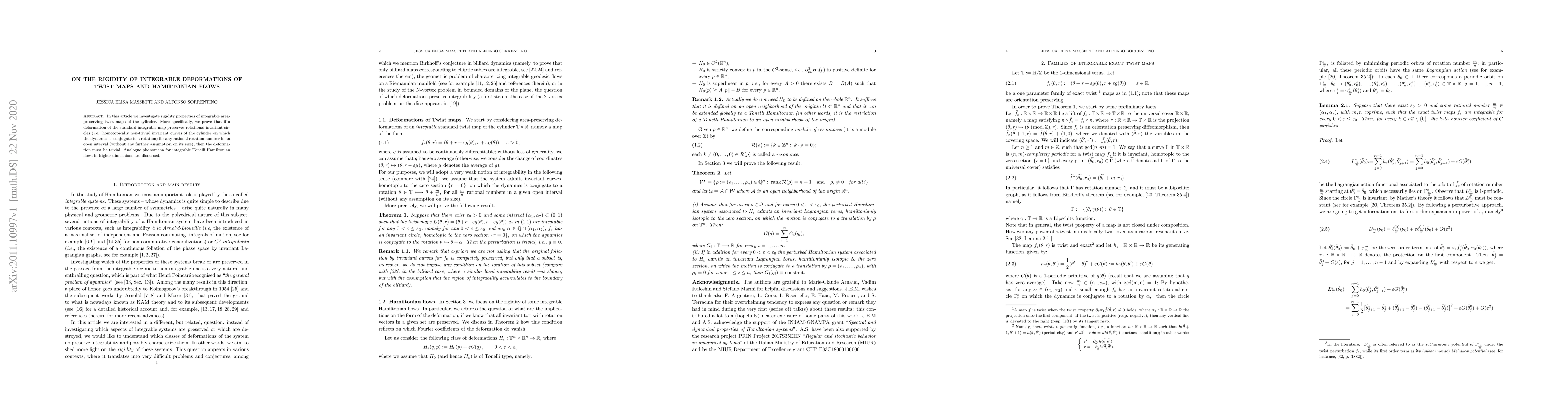 Thumbnail for On the rigidity of integrable deformations of twist maps and Hamiltonian
  flows