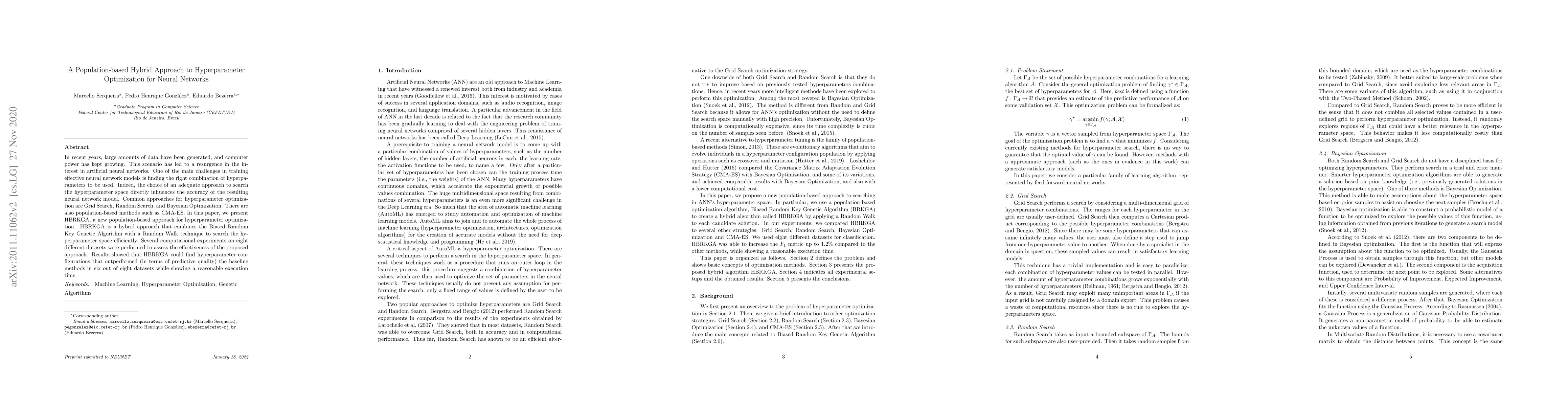 Thumbnail for A Population-based Hybrid Approach to Hyperparameter Optimization for
  Neural Networks