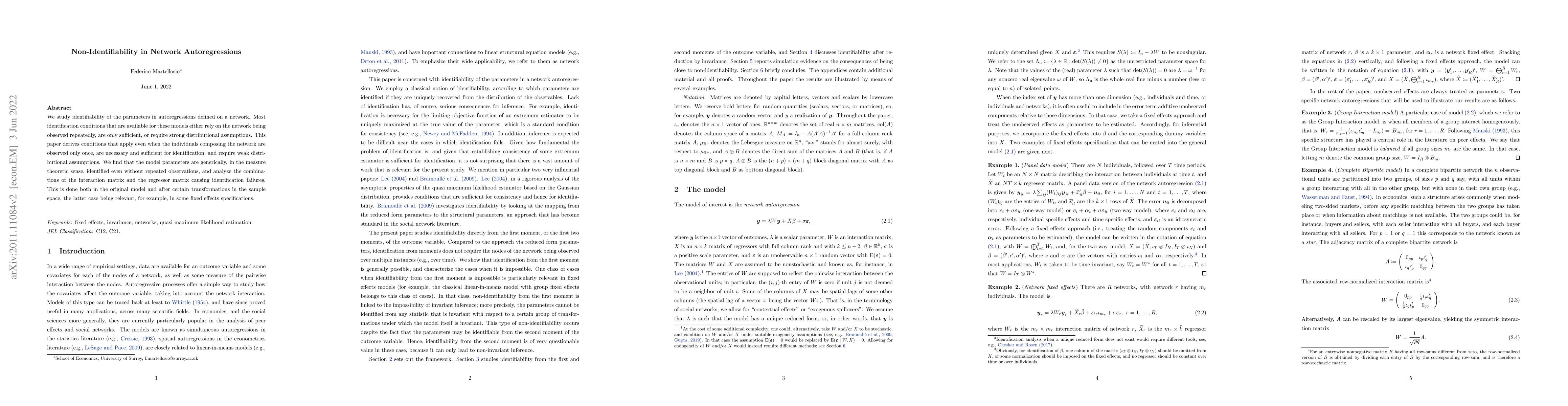 Thumbnail for Non-Identifiability in Network Autoregressions