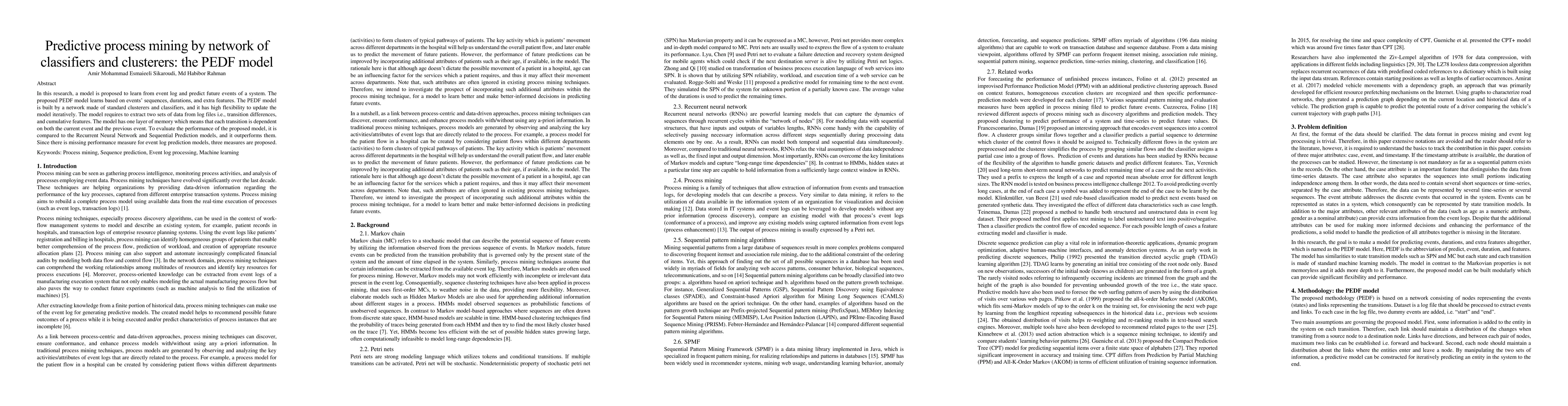 Thumbnail for Predictive process mining by network of classifiers and clusterers: the
  PEDF model