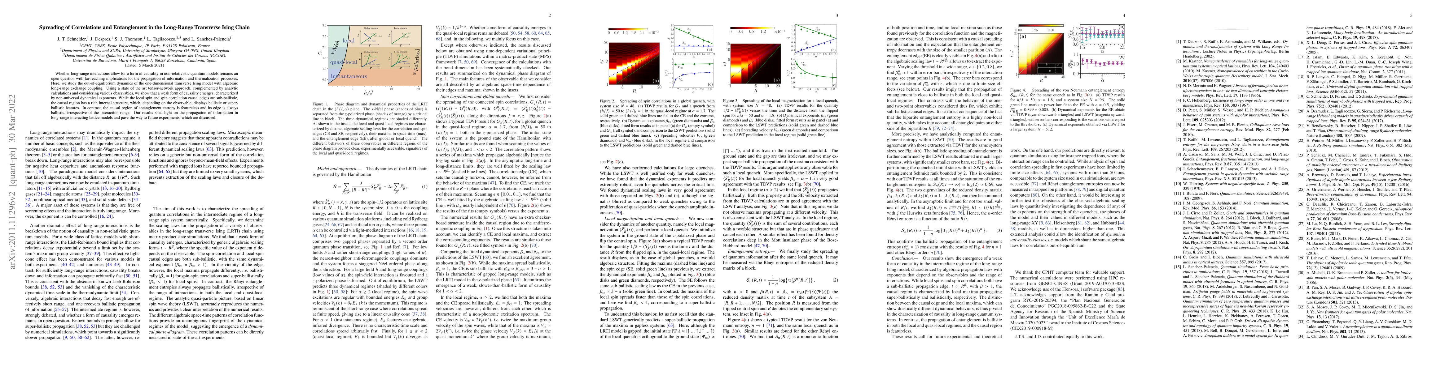 Thumbnail for Spreading of Correlations and Entanglement in the Long-Range Transverse
  Ising Chain