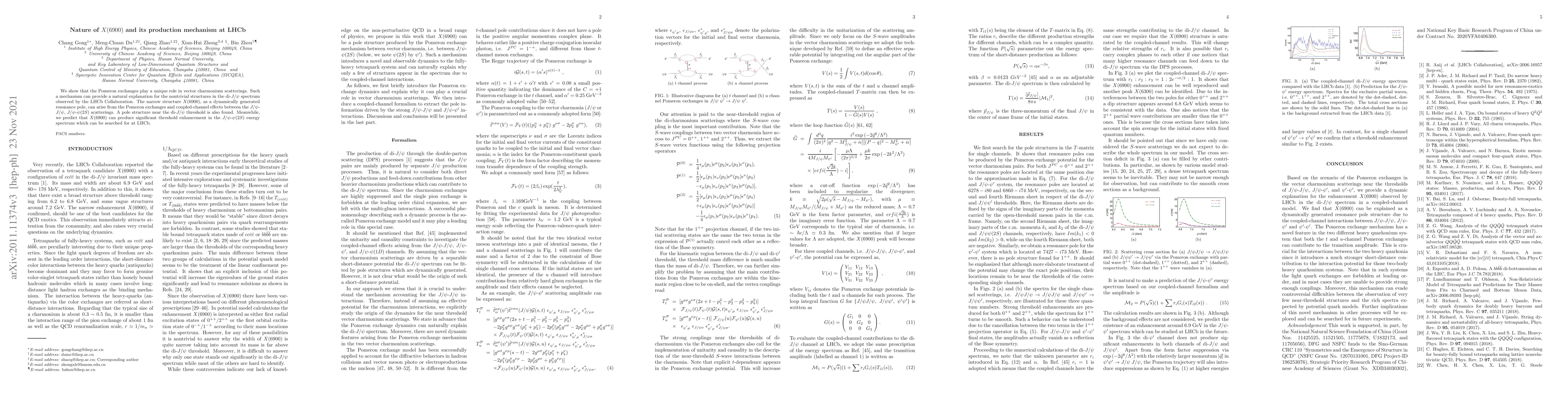 Thumbnail for Nature of $X(6900)$ and its production mechanism at LHCb