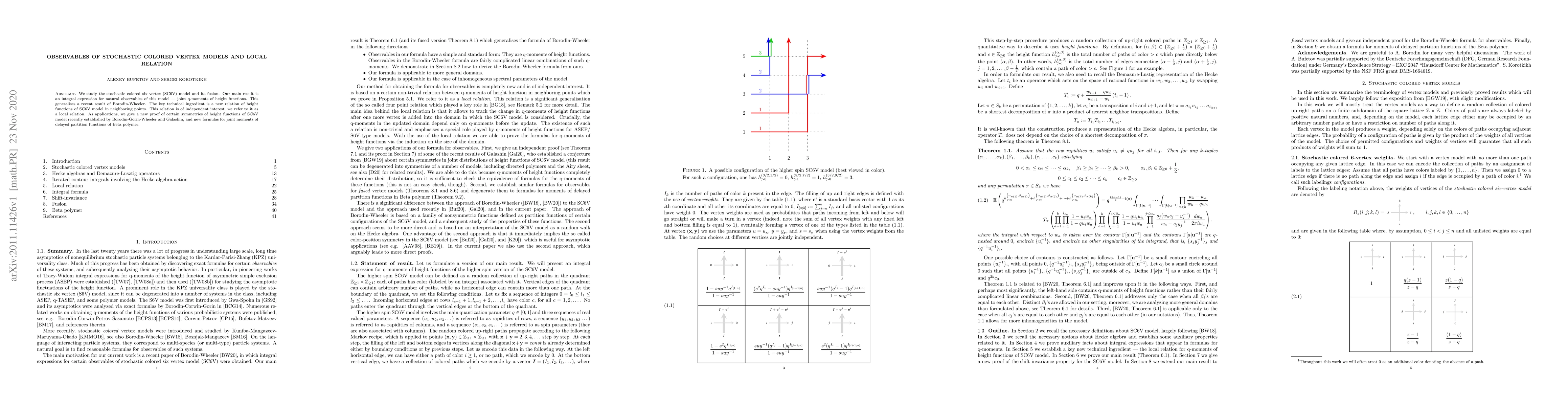 Thumbnail for Observables of stochastic colored vertex models and local relation