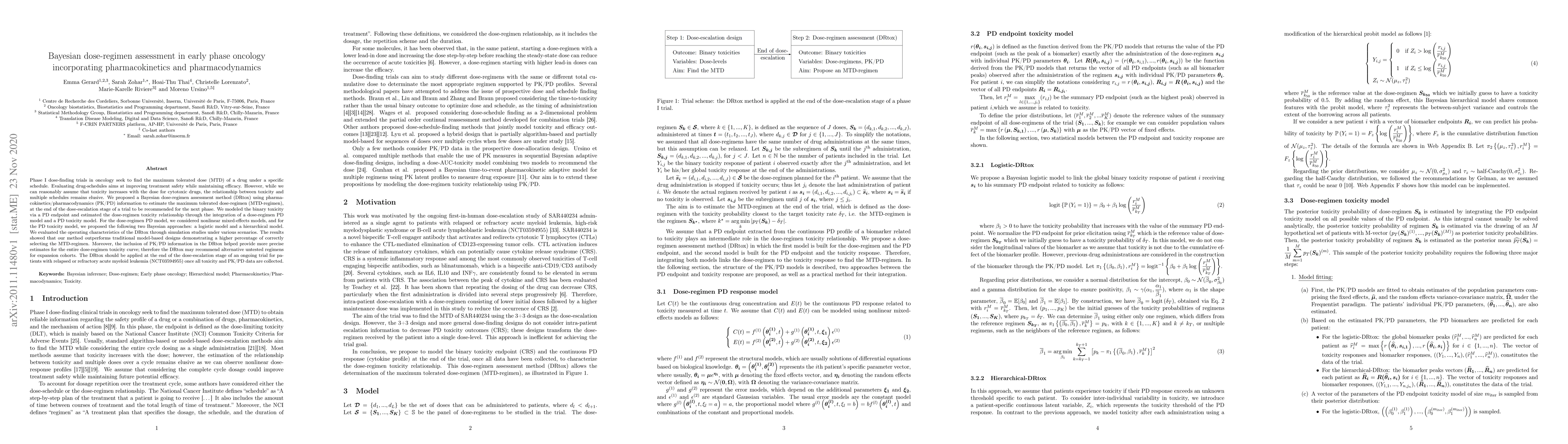 Thumbnail for Bayesian dose-regimen assessment in early phase oncology incorporating
  pharmacokinetics and pharmacodynamics