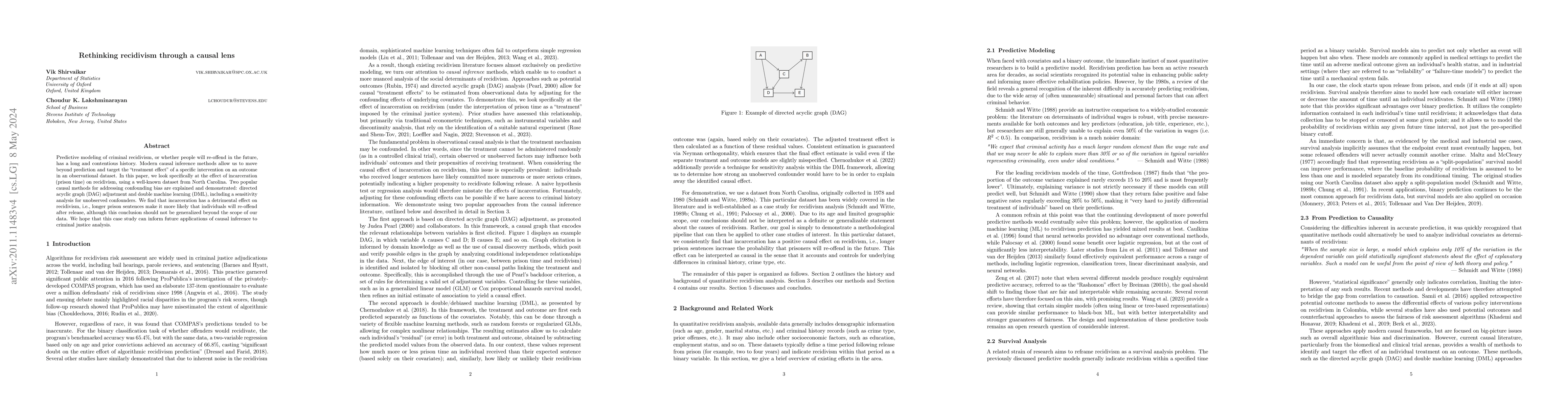 Thumbnail for Rethinking recidivism through a causal lens