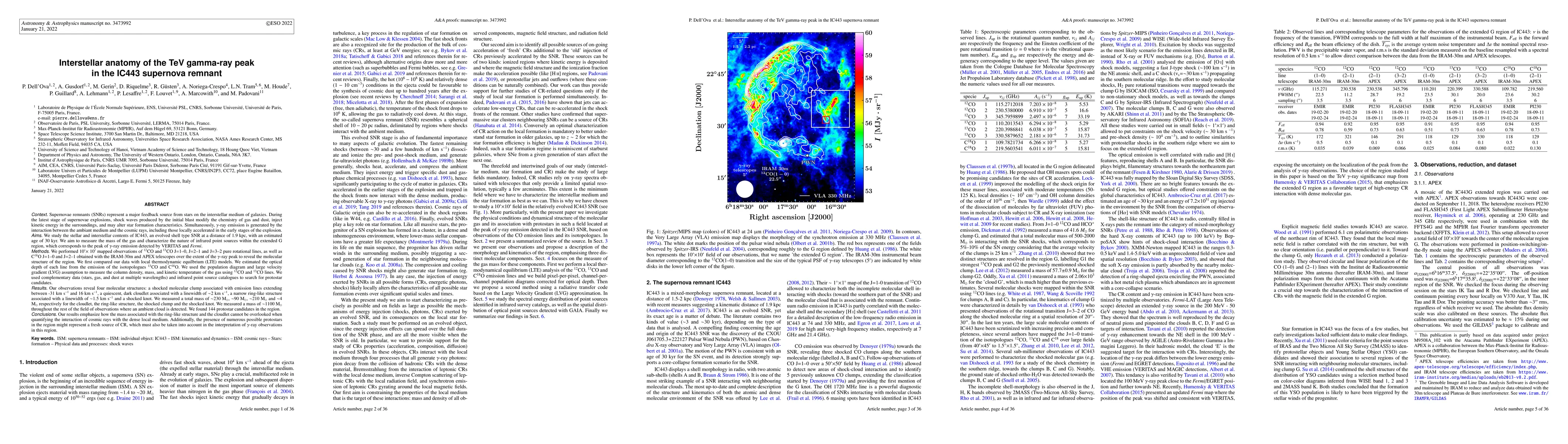 Thumbnail for Interstellar anatomy of the TeV gamma-ray peak in the IC443 supernova
  remnant