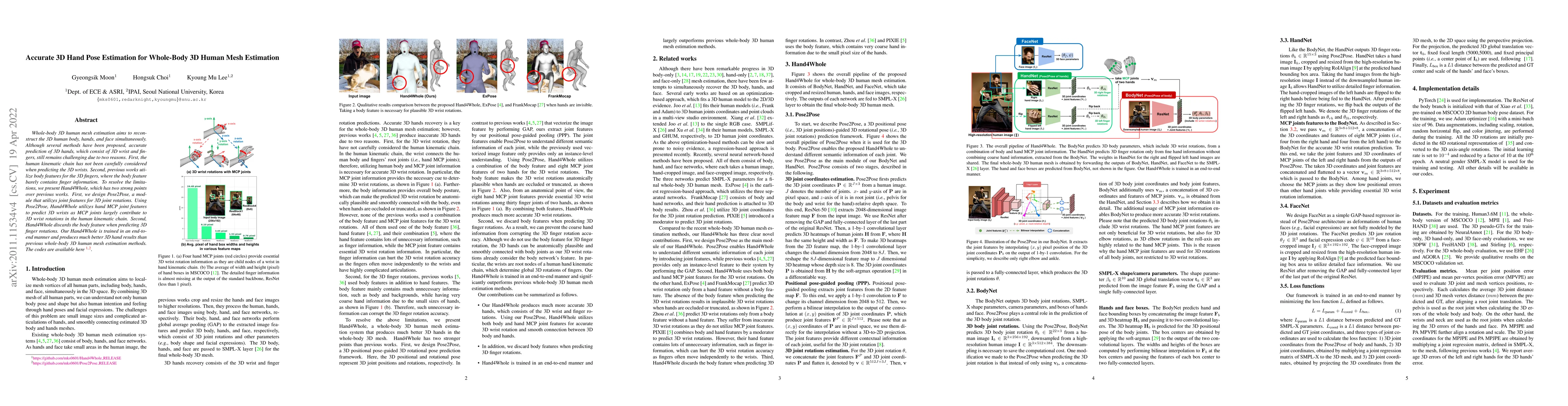 Thumbnail for Accurate 3D Hand Pose Estimation for Whole-Body 3D Human Mesh Estimation