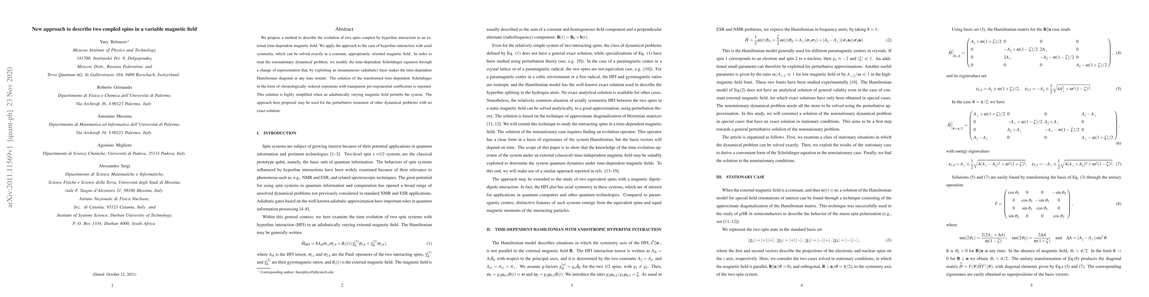 Thumbnail for New approach to describe two coupled spins in a variable magnetic field