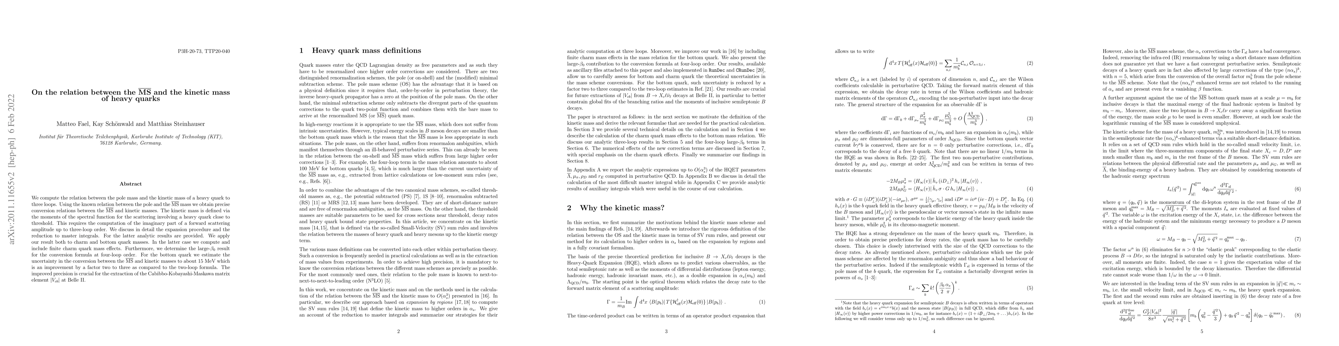 Thumbnail for On the relation between the $\overline{\mathrm{MS}}$ and the kinetic
  mass of heavy quarks