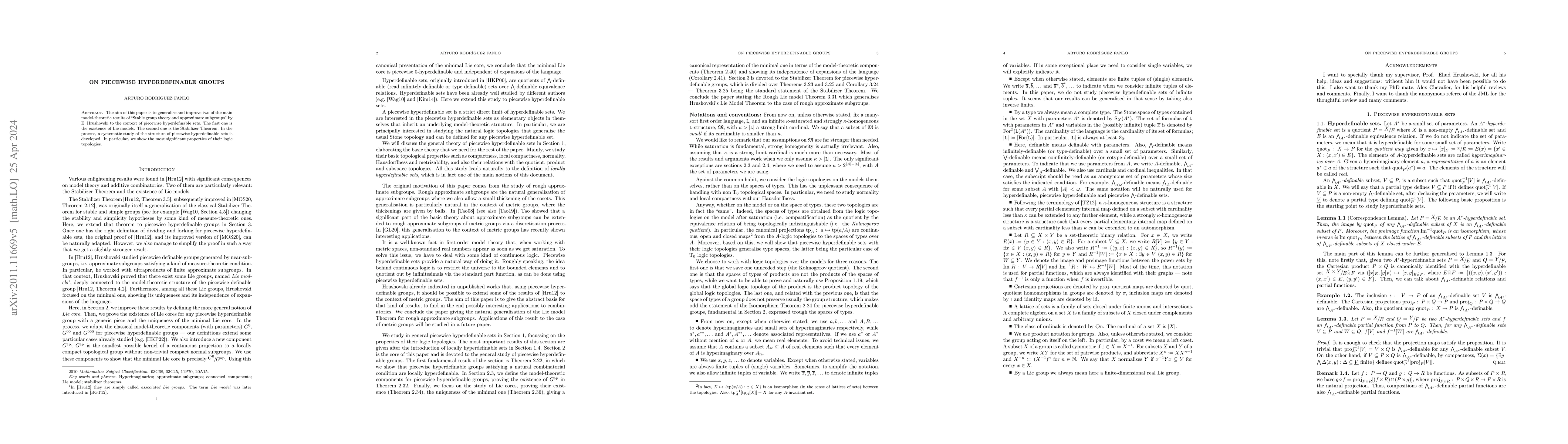 Thumbnail for On piecewise hyperdefinable groups