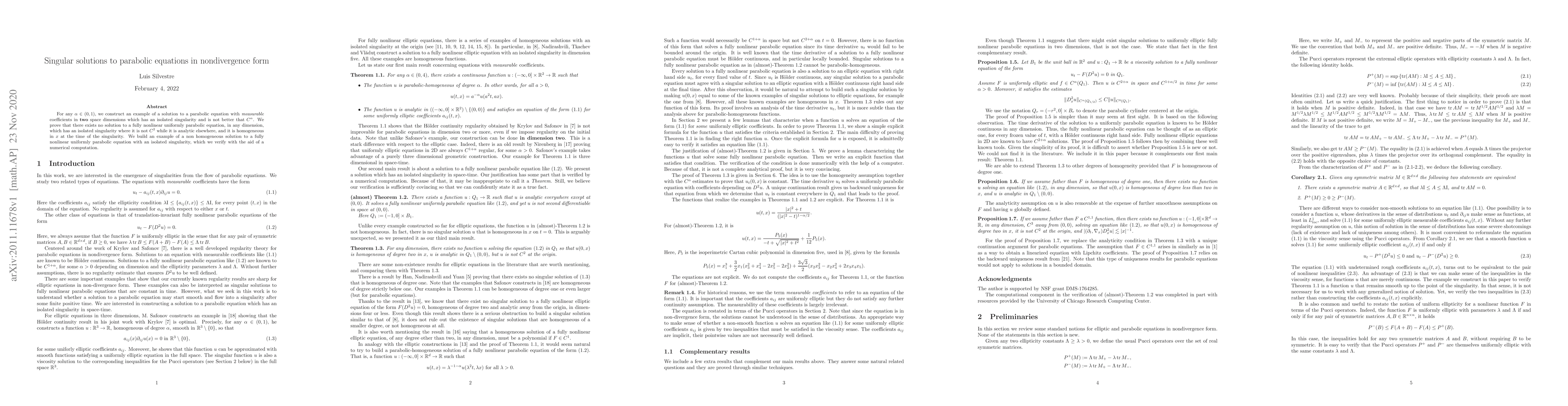 Thumbnail for Singular solutions to parabolic equations in nondivergence form
