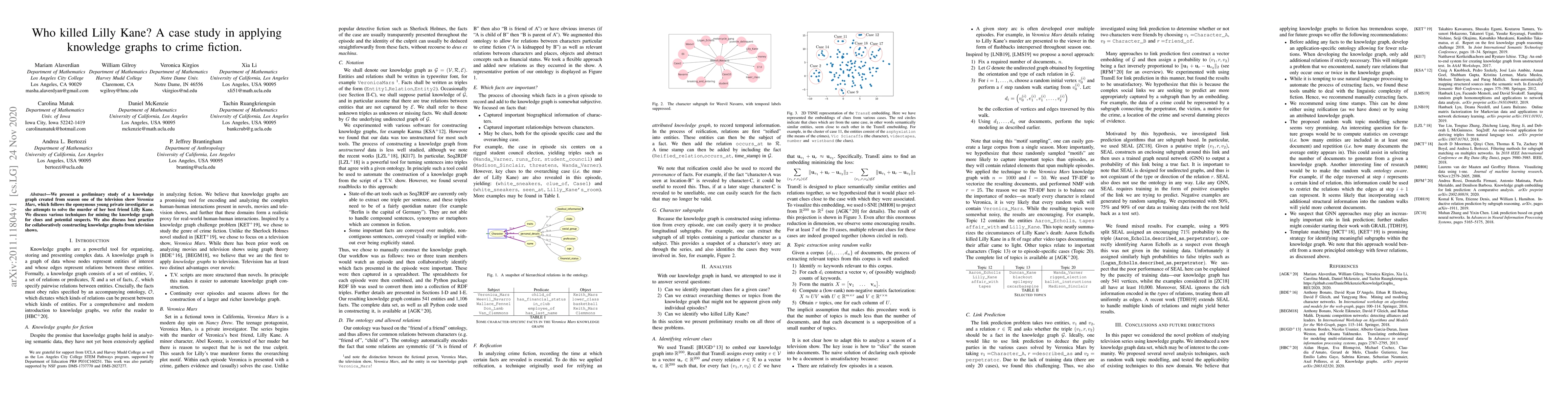 Thumbnail for Who killed Lilly Kane? A case study in applying knowledge graphs to
  crime fiction