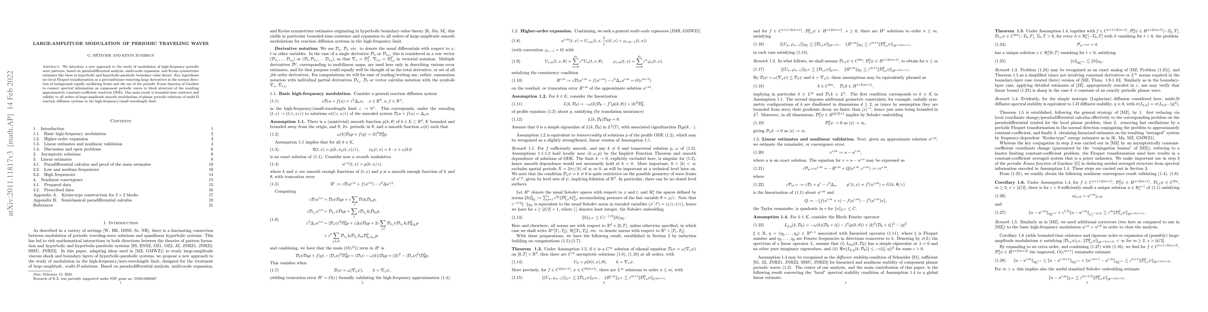 Thumbnail for Large-amplitude modulation of periodic traveling waves