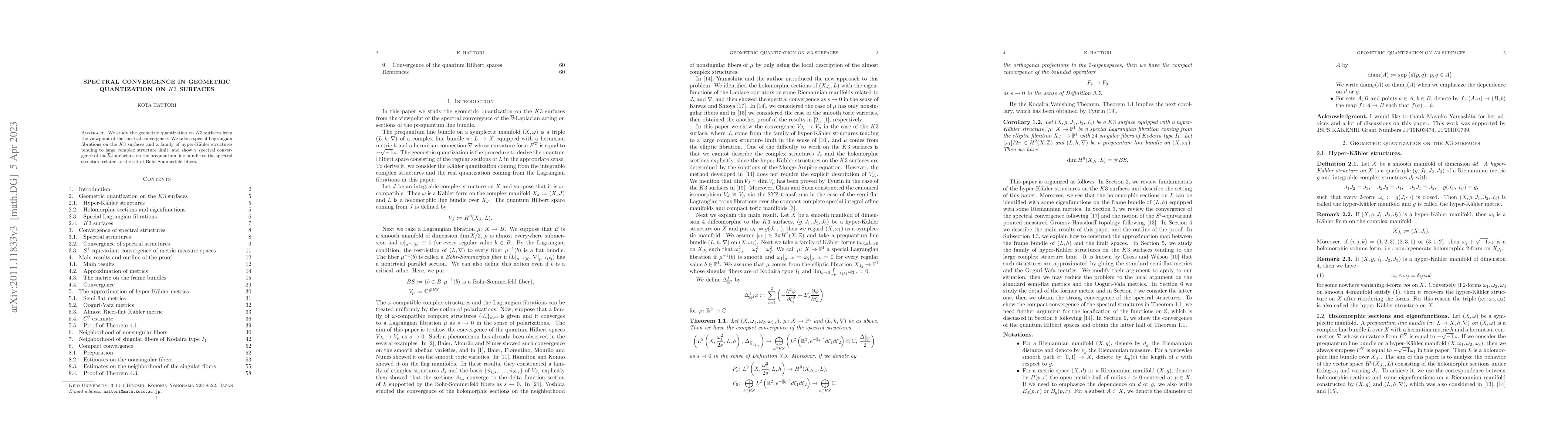Thumbnail for Spectral convergence in geometric quantization on $K3$ surfaces
