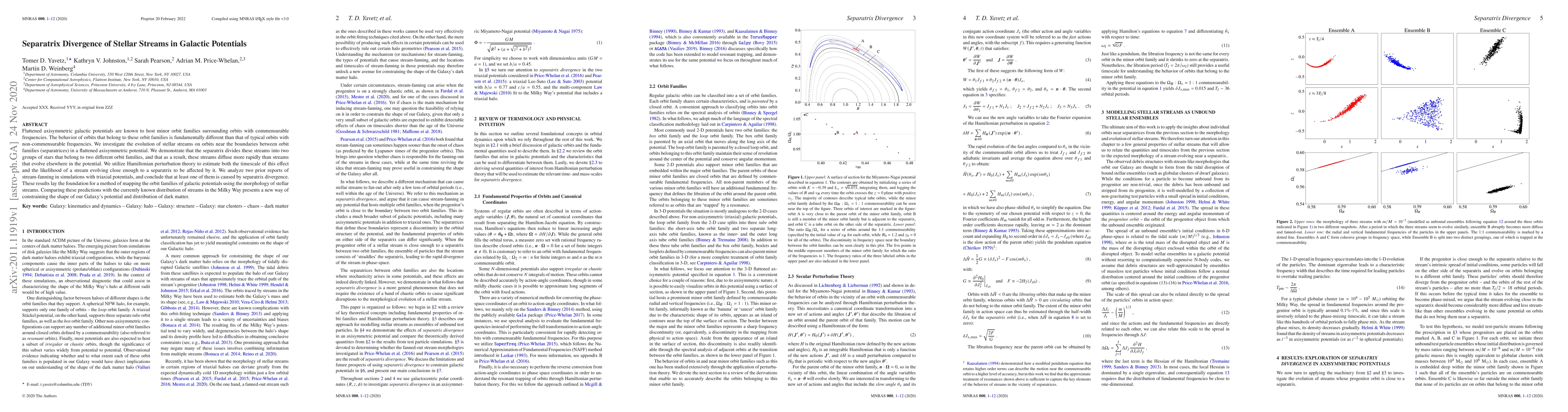 Thumbnail for Separatrix Divergence of Stellar Streams in Galactic Potentials