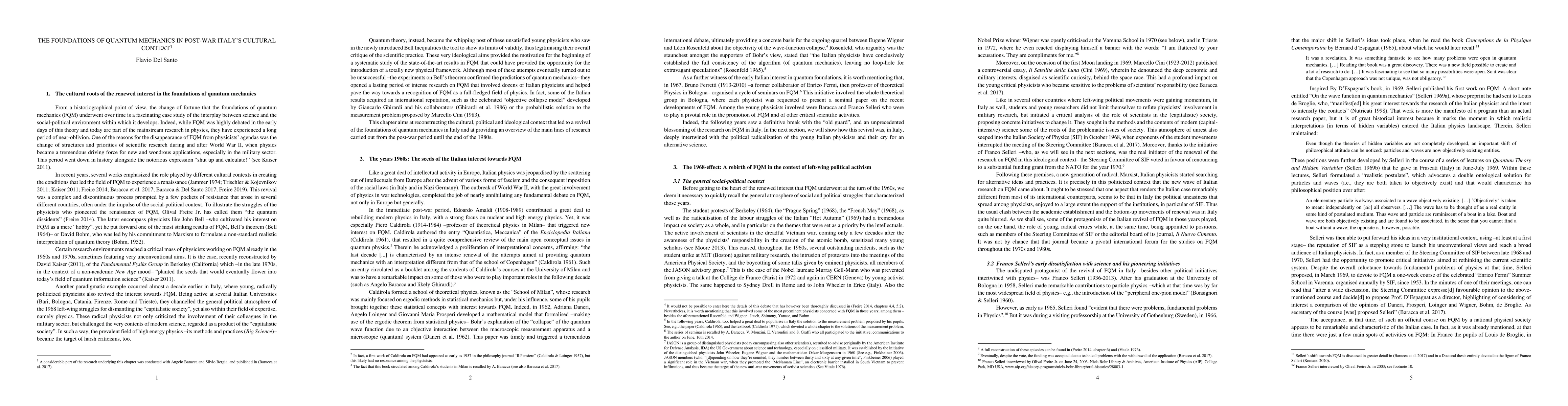 Thumbnail for The Foundations of Quantum Mechanics in Post-War Italy's Cultural
  Context