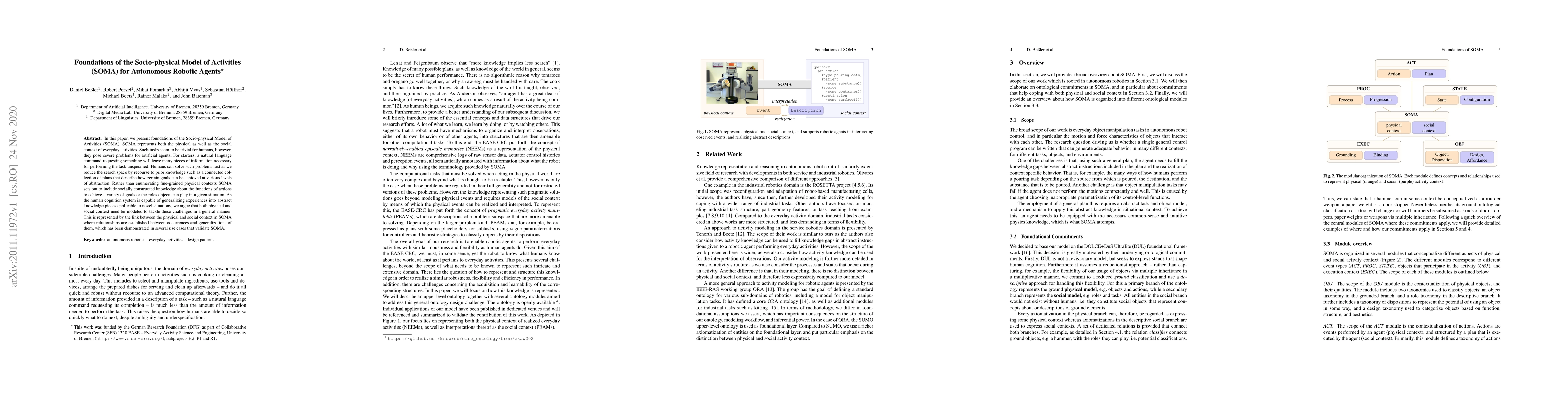 Thumbnail for Foundations of the Socio-physical Model of Activities (SOMA) for
  Autonomous Robotic Agents