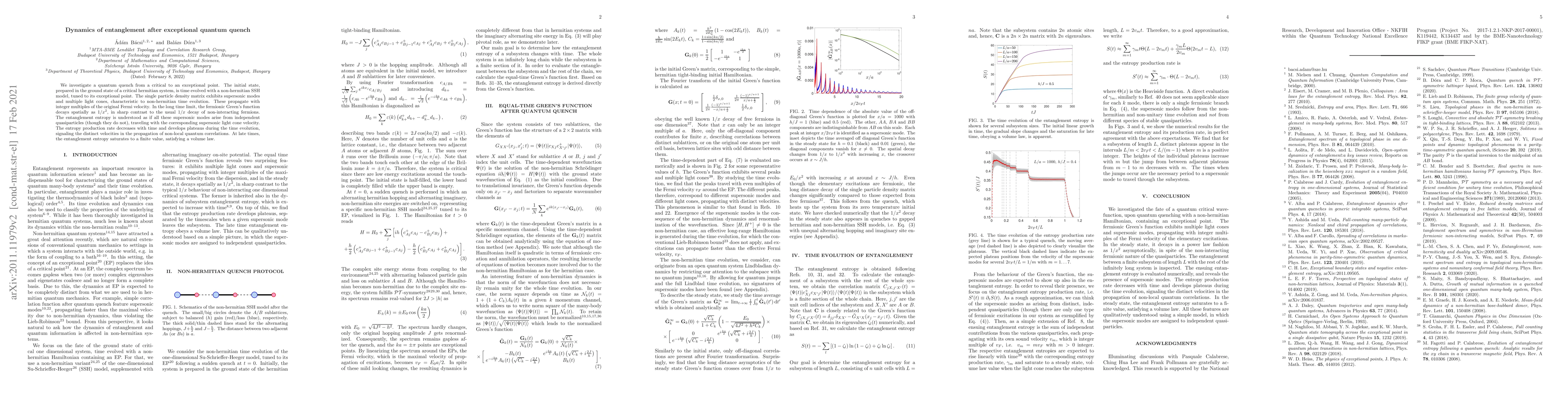 Thumbnail for Dynamics of entanglement after exceptional quantum quench