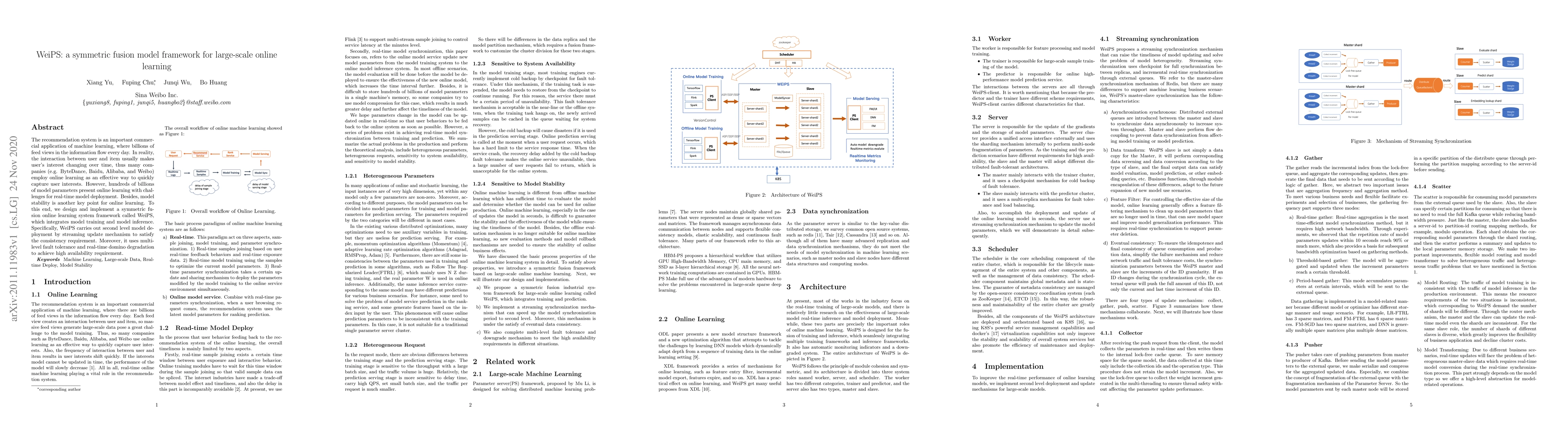 Thumbnail for WeiPS: a symmetric fusion model framework for large-scale online
  learning
