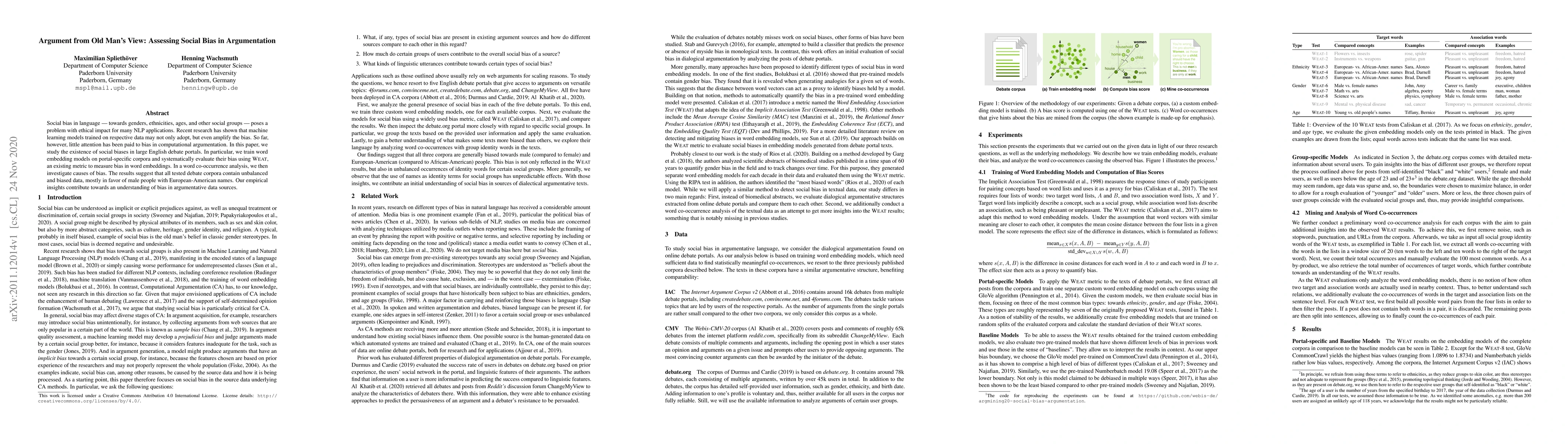 Thumbnail for Argument from Old Man's View: Assessing Social Bias in Argumentation
