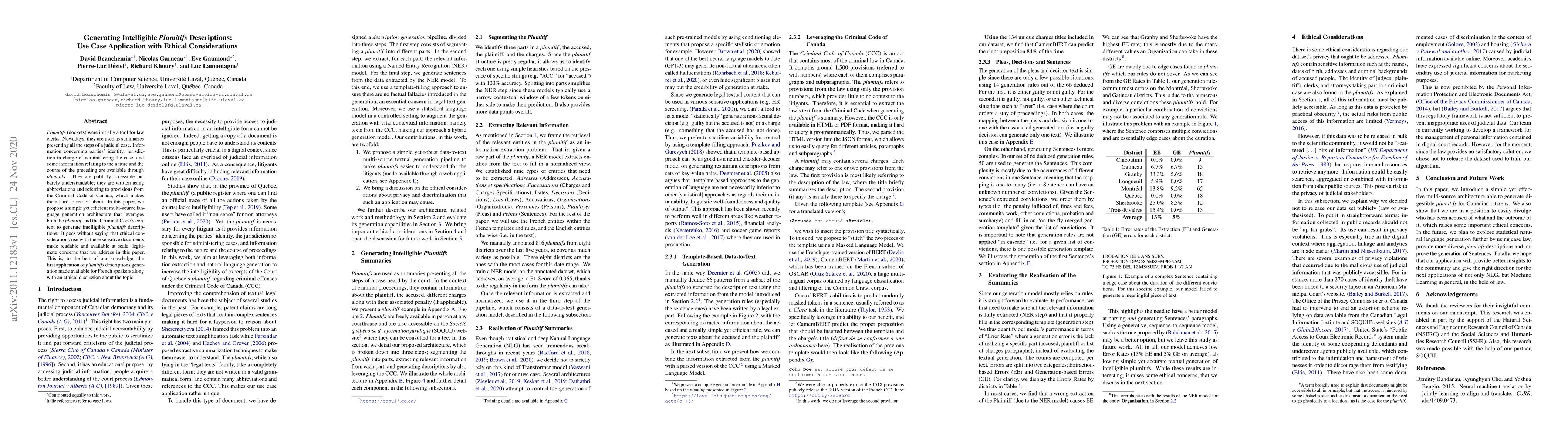 Thumbnail for Generating Intelligible Plumitifs Descriptions: Use Case Application
  with Ethical Considerations