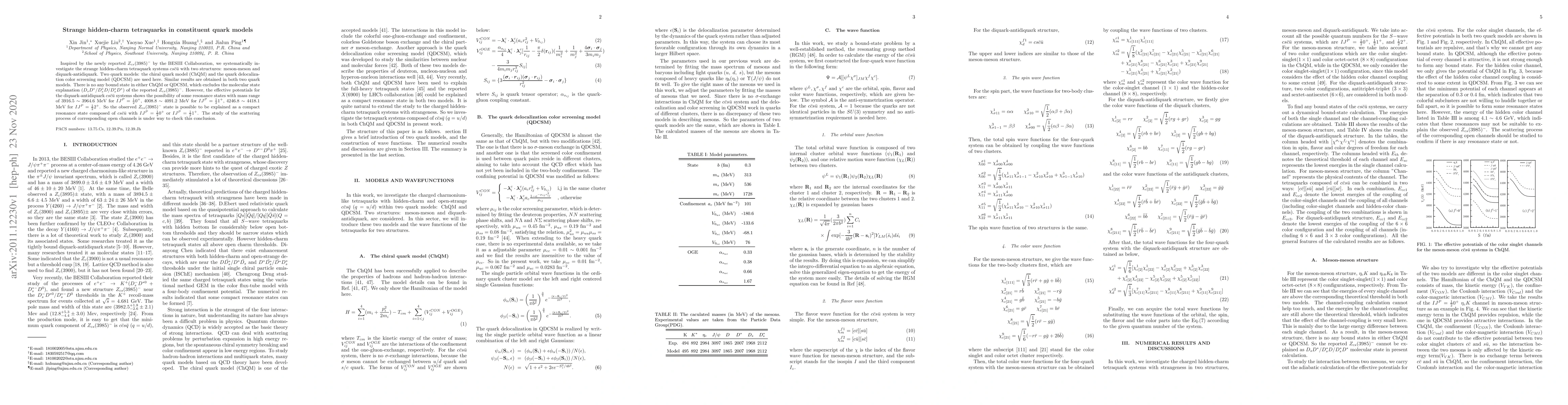 Thumbnail for Strange hidden-charm tetraquarks in constituent quark models