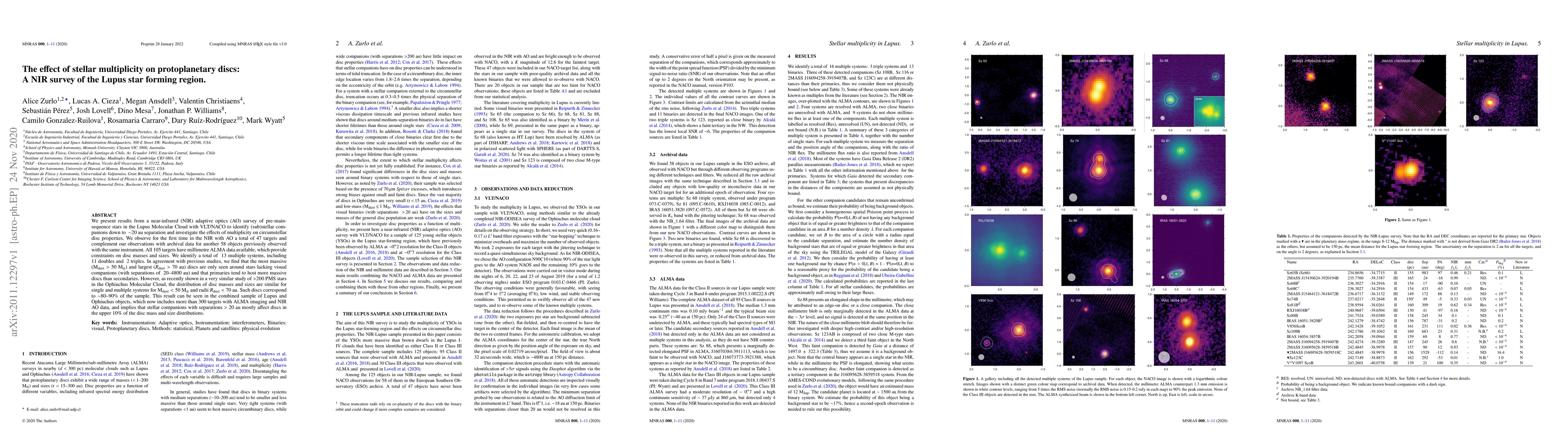Thumbnail for The effect of stellar multiplicity on protoplanetary discs. A NIR survey
  of the Lupus star forming region