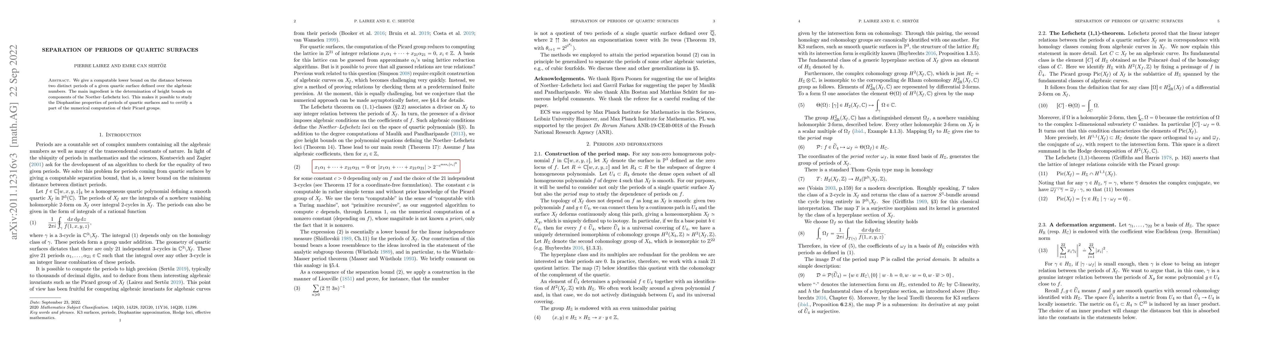 Thumbnail for Separation of periods of quartic surfaces