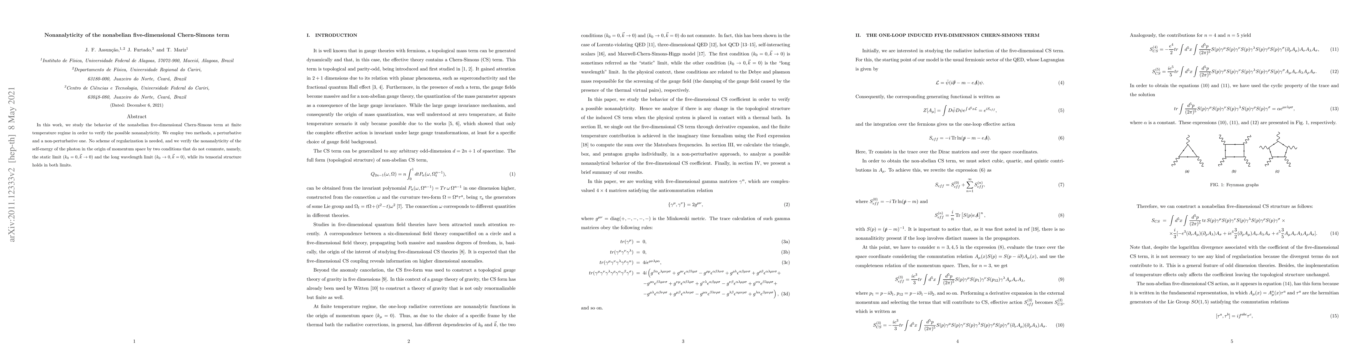 Thumbnail for Nonanalyticity of the nonabelian five-dimensional Chern-Simons term