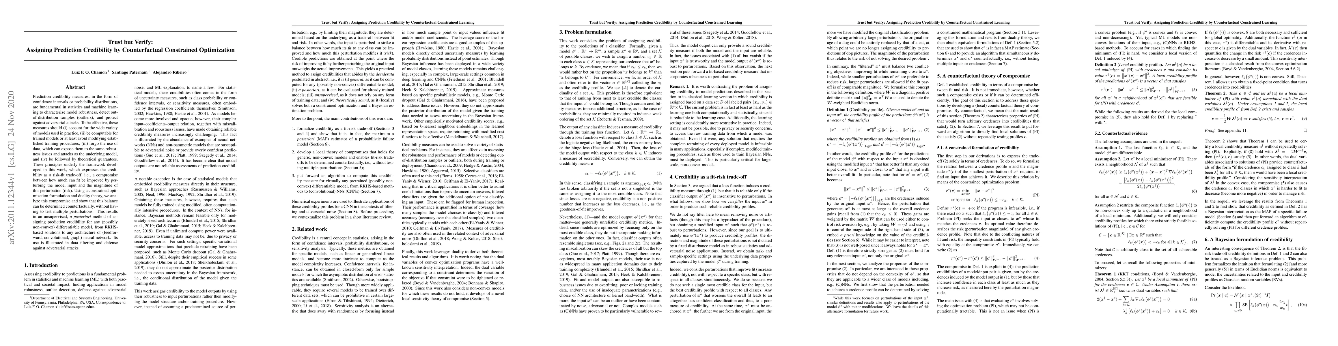 Thumbnail for Trust but Verify: Assigning Prediction Credibility by Counterfactual
  Constrained Learning