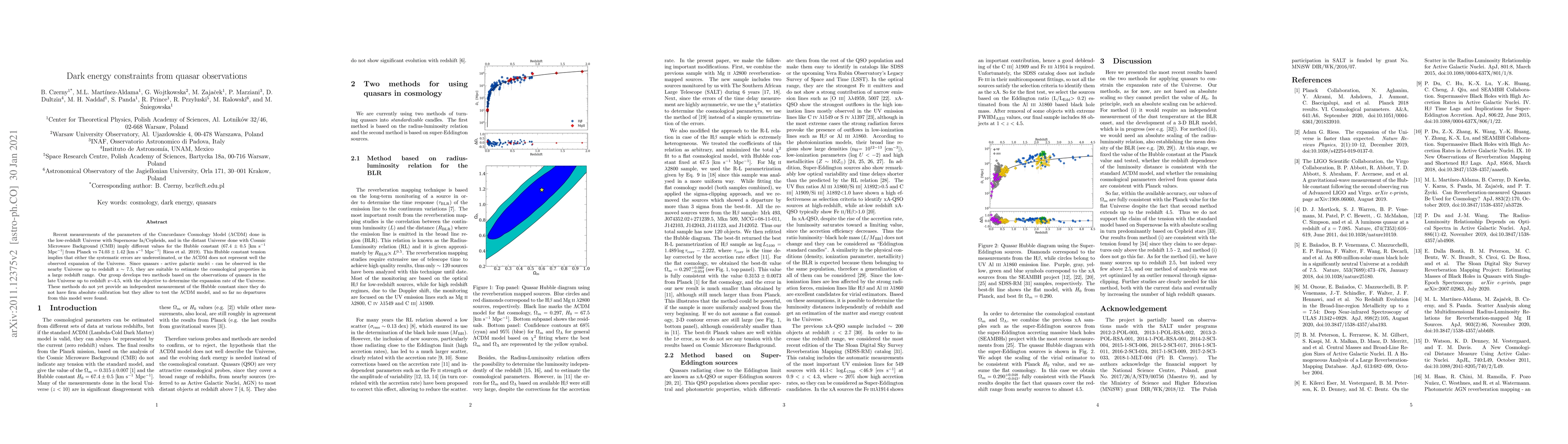 Thumbnail for Dark energy constraints from quasar observations