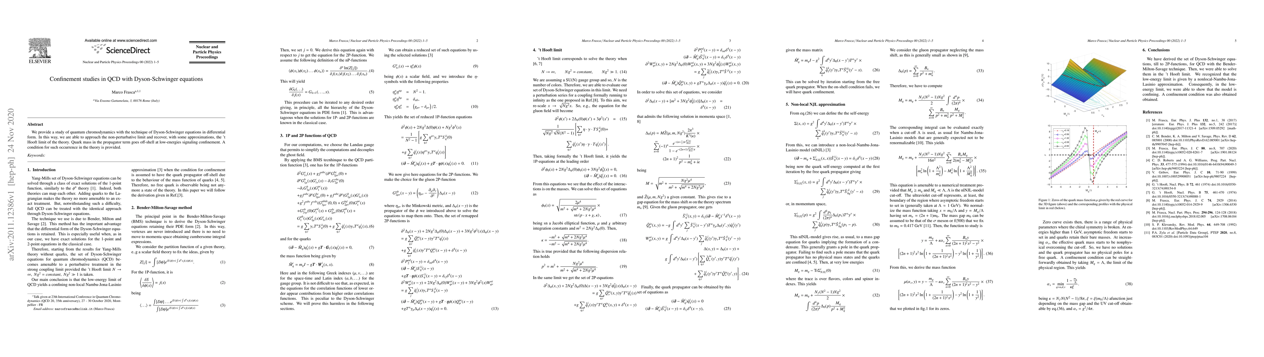 Thumbnail for Confinement studies in QCD with Dyson-Schwinger equations