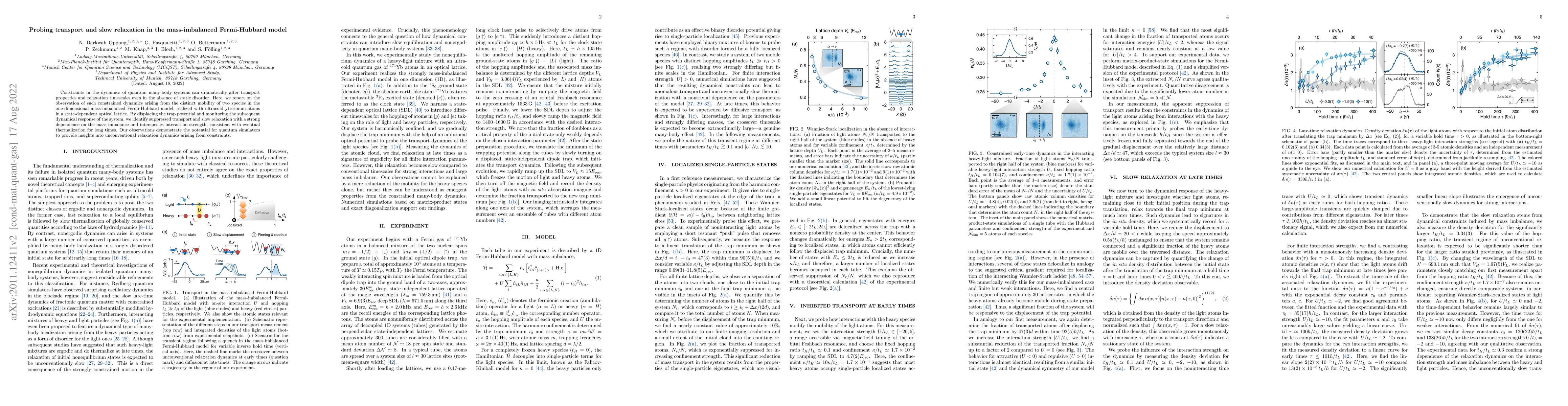 Thumbnail for Probing transport and slow relaxation in the mass-imbalanced
  Fermi-Hubbard model