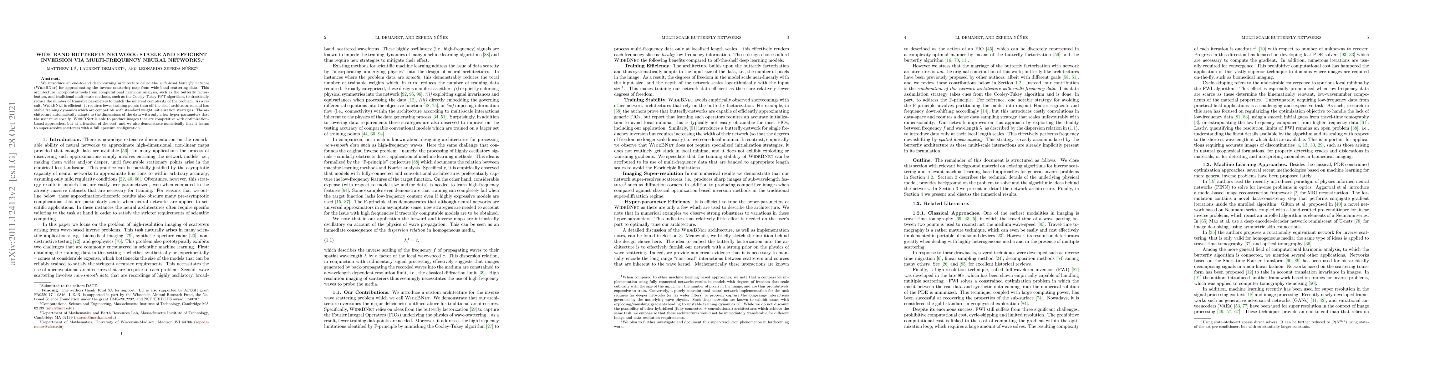 Thumbnail for Wide-band butterfly network: stable and efficient inversion via
  multi-frequency neural networks