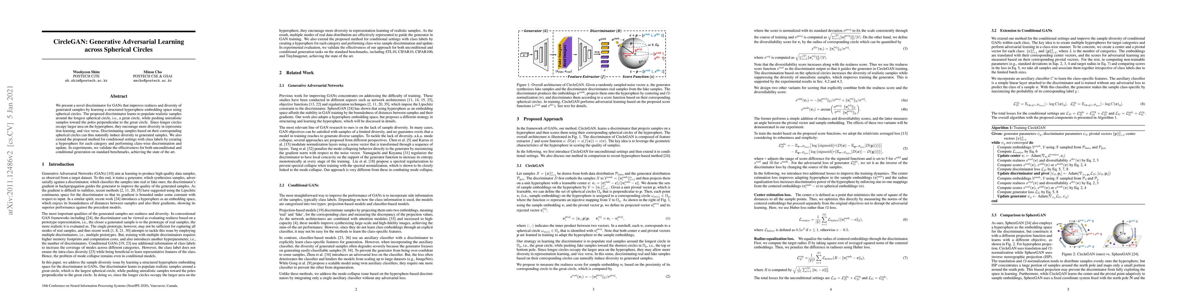 Thumbnail for CircleGAN: Generative Adversarial Learning across Spherical Circles
