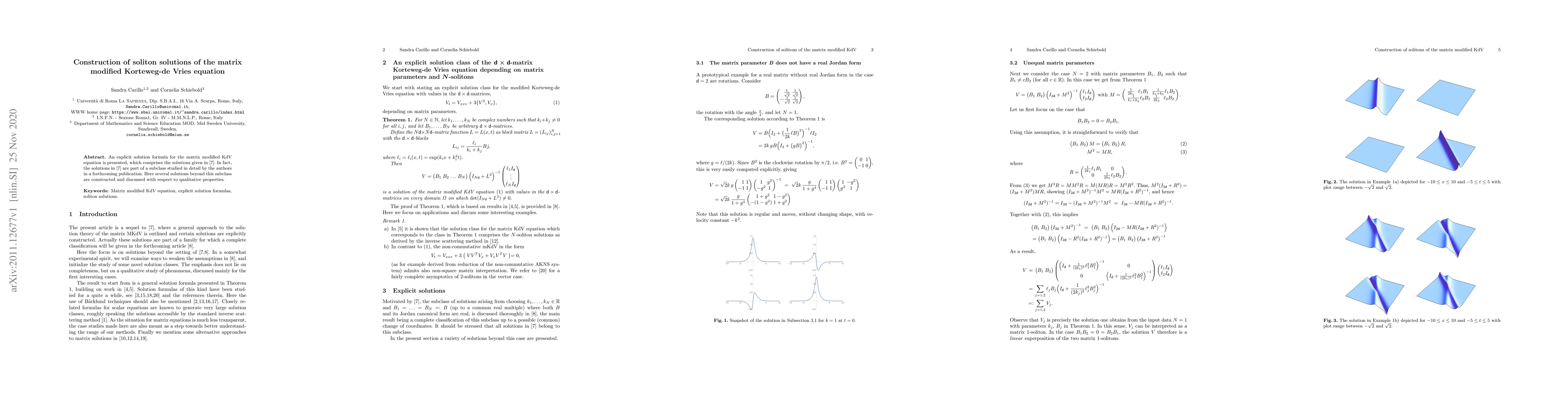 Thumbnail for Construction of soliton solutions of the matrix modified Korteweg-de
  Vries equation